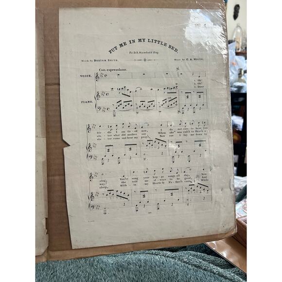 2 Beautiful Home Songs D Smith C. A. White 1869 Sheet Music Ephemera - Picture 2 of 2